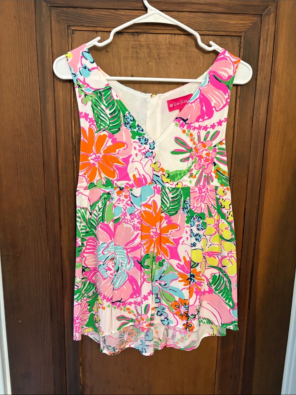 Lilly Pulitzer Vibrant Floral Sleeveless Top - Pink, Orange, Green